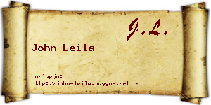 John Leila névjegykártya